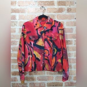 Multicolor Artistic Denim Jacket